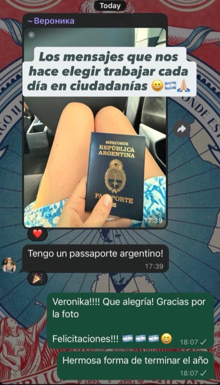 Veronika — her first Argentine passport