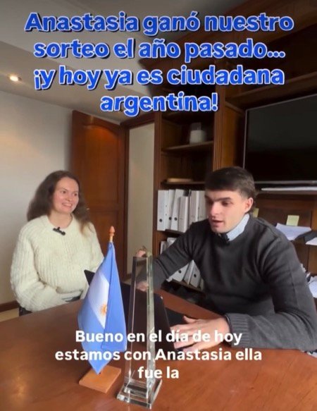 Anastasia — our raffle winner, now an Argentine citizen